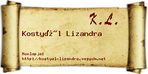 Kostyál Lizandra névjegykártya